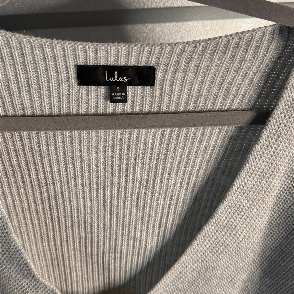 Lulus Feel It Still Gray Knit Sweater, Small - Picture 3 of 4